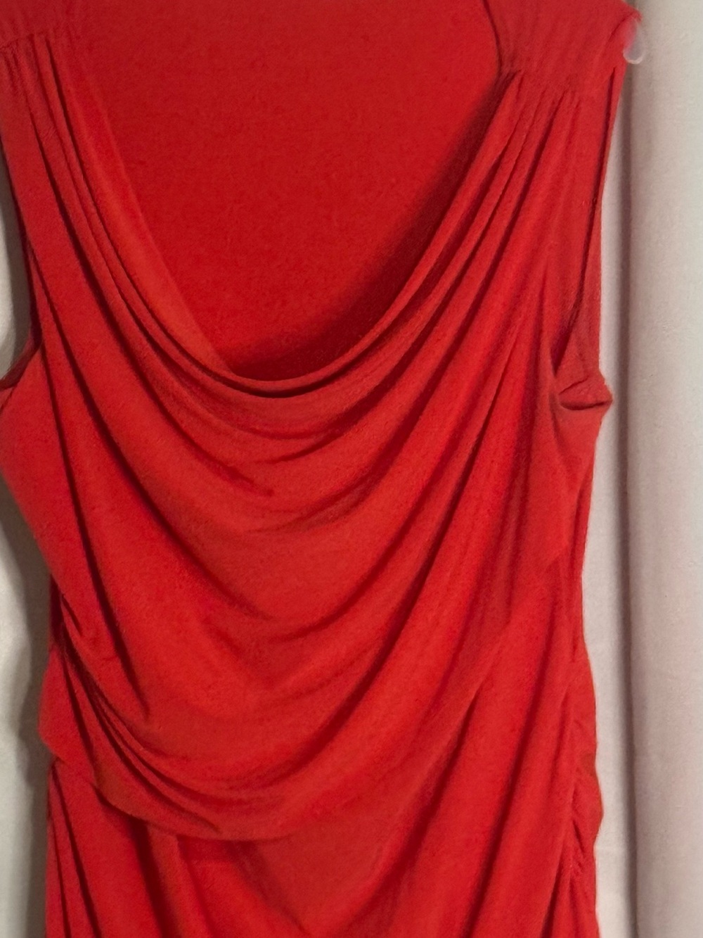 Draped Sleeveless Women's Top - Orange
